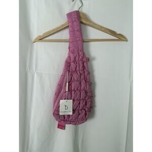 Pink Quilted Sling Bag by Do Everything in Love Adjustable Strap Crossbody